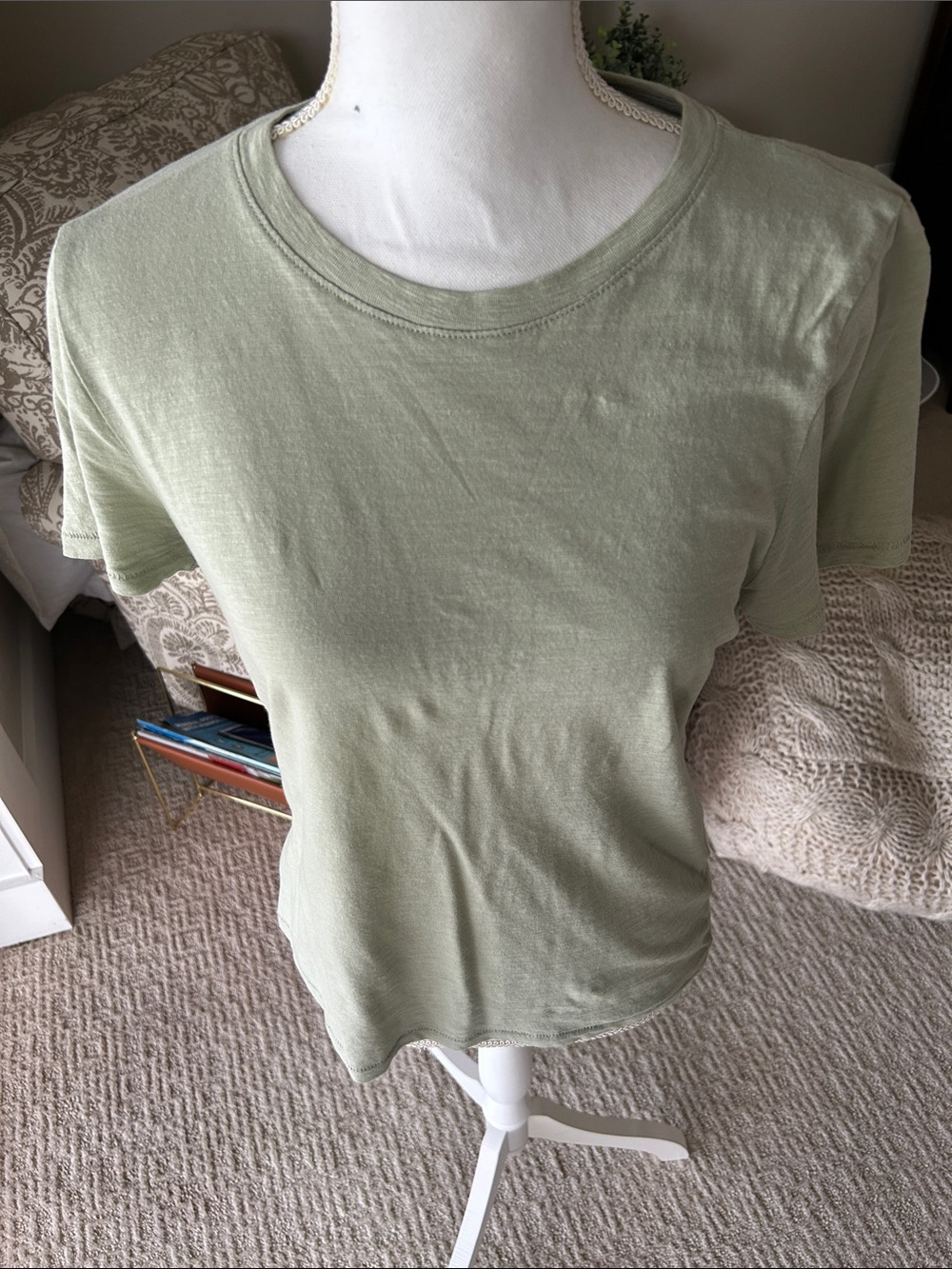 J. Crew Light Sage Crewneck Short Sleeve Tee - Picture 2 of 7